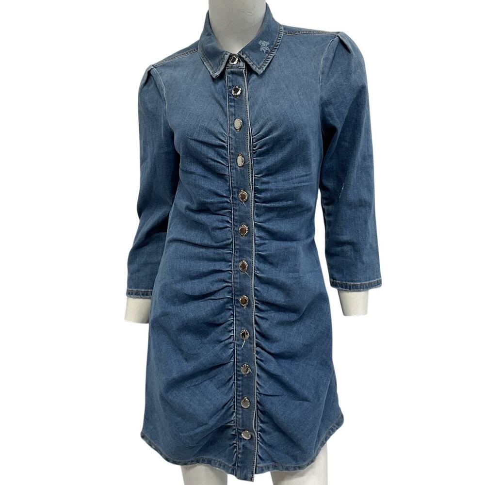 Retrofete Ruched Bailey Gigi Dress Size L - Picture 2 of 5